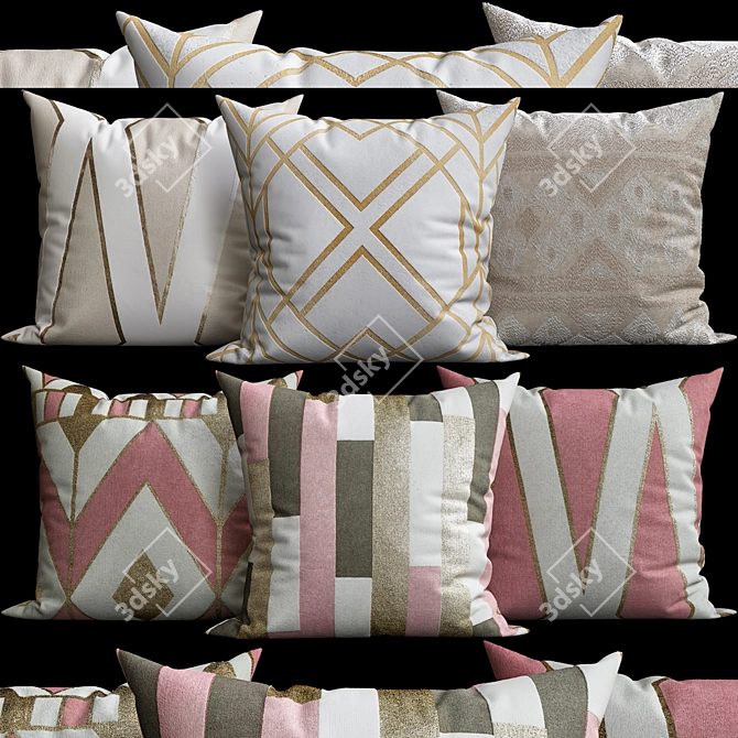 Fancy Cushion Collection 3D model image 1