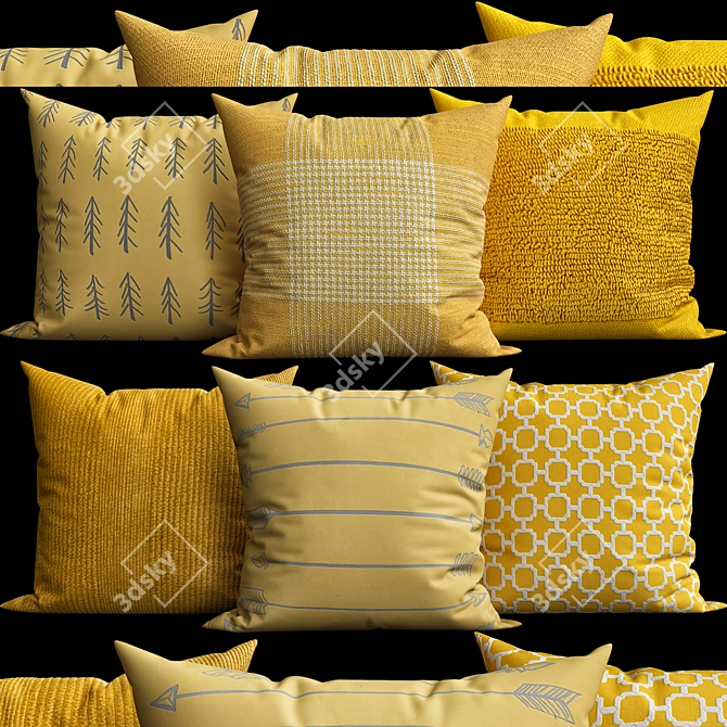 Cozy Home Decor Pillows 3D model image 1