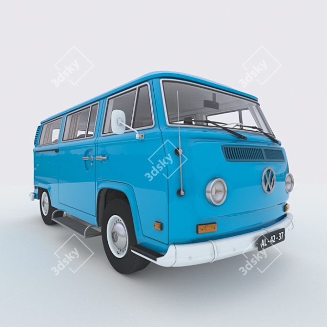 Vintage Volkswagen Van 3D model image 1