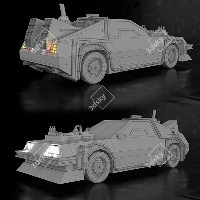 Futuristic Ride: Low Poly Car 3D model image 1