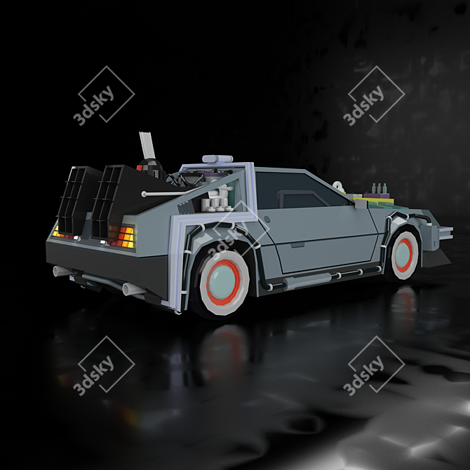 Futuristic Ride: Low Poly Car 3D model image 4