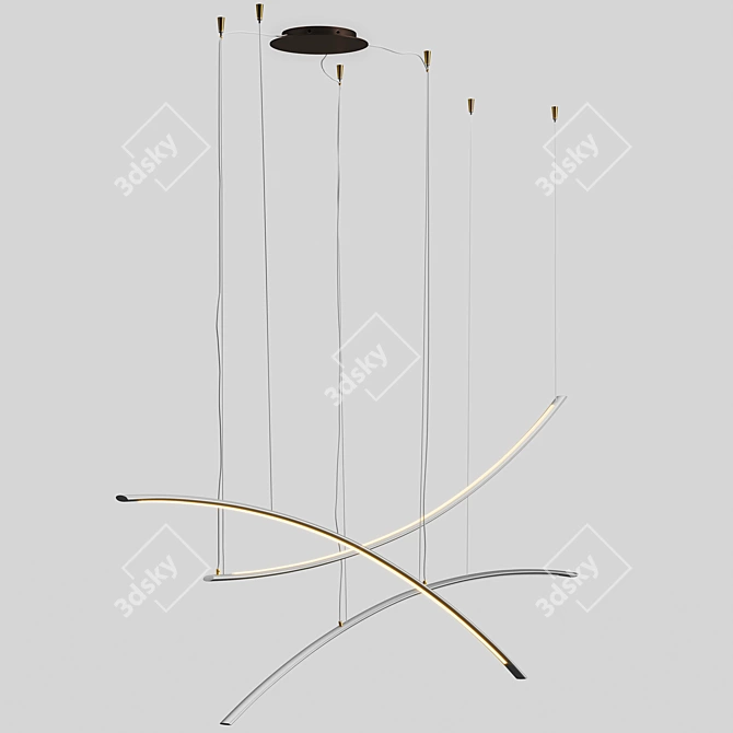 Elegant Katana Ceiling Lamp by Cattelan Italia 3D model image 2