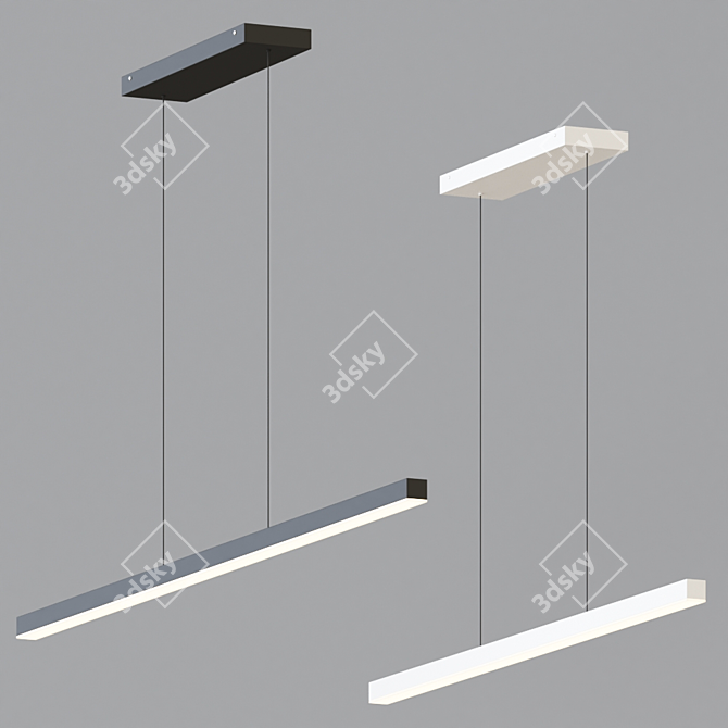 Sleek Vega LED Linear Light 3D model image 1
