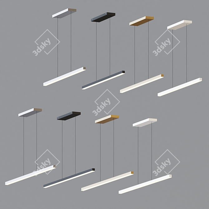 Sleek Vega LED Linear Light 3D model image 2