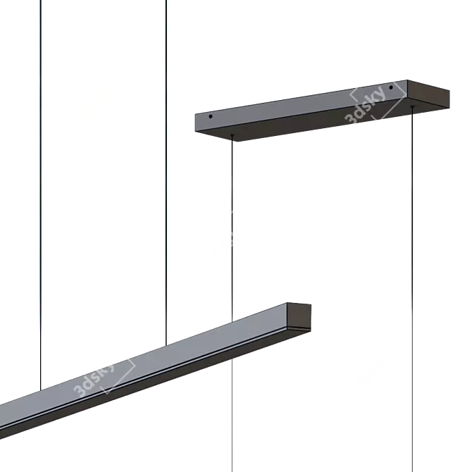 Sleek Vega LED Linear Light 3D model image 5