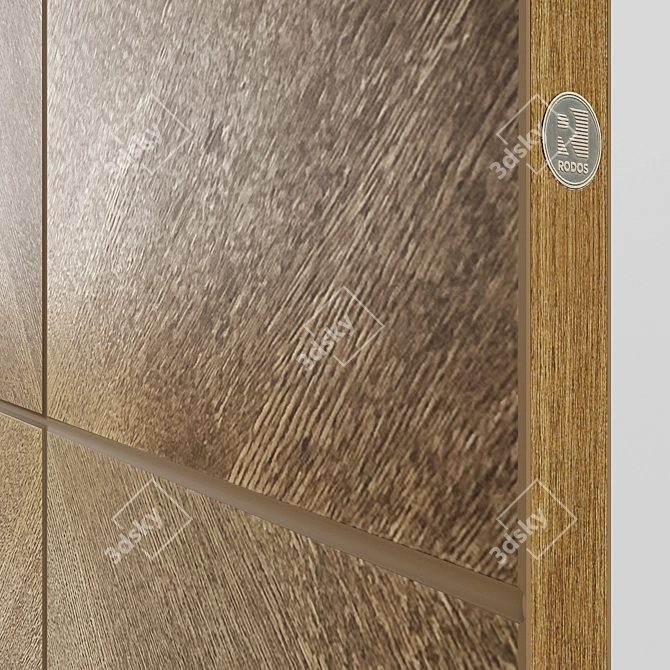 Liberta Domino 1 - Elegant Oak Veneer Door 3D model image 2