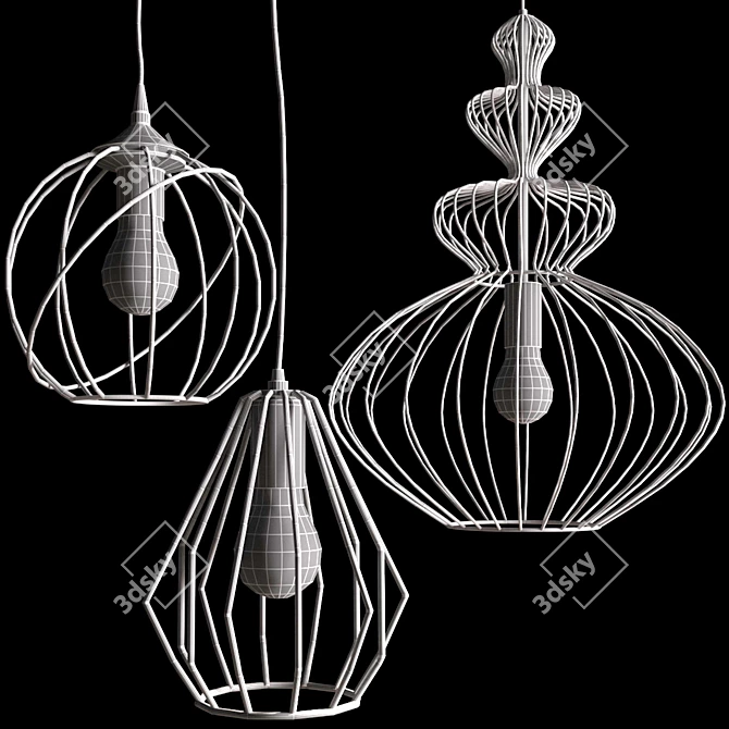 Ethnic Lighting Trio: Orbita, Brylant, and Verto 3D model image 4