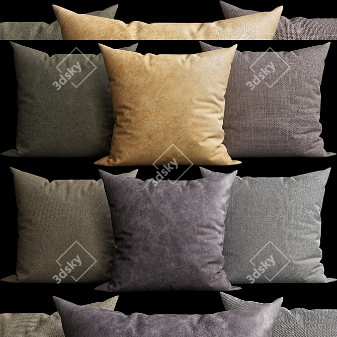 Elegant Texture Decorative Pillows 3D model image 1