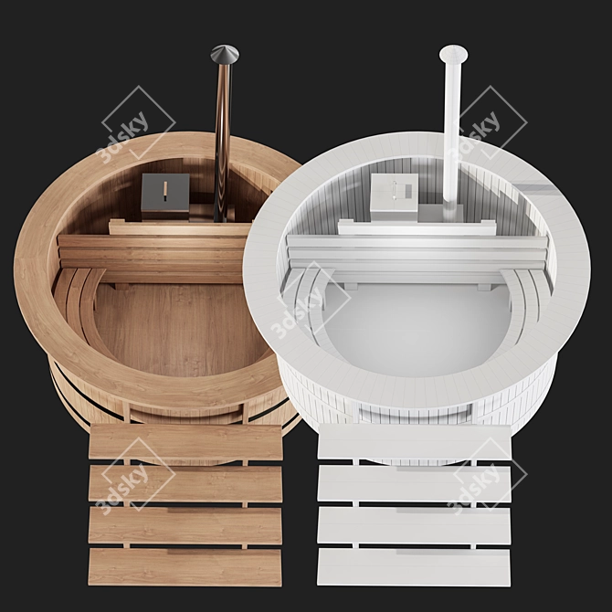 Furaco Outdoor Wood-Fired Bath 3D model image 3