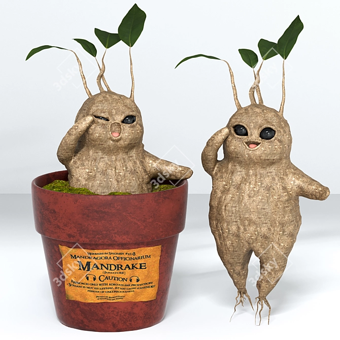 Magical Mandrake Root: Authentic Harry Potter Collectible 3D model image 2