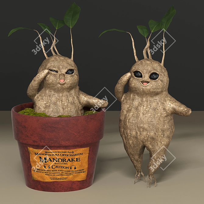Magical Mandrake Root: Authentic Harry Potter Collectible 3D model image 4