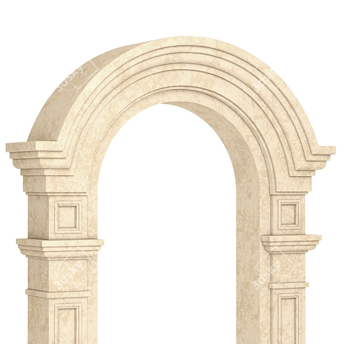 Elegant Arched Window Frames - 4 Sizes 3D model image 3