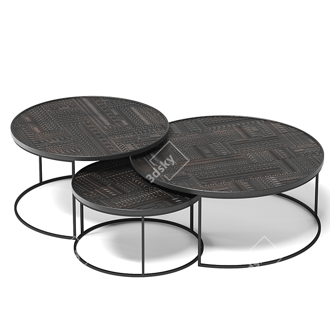 Tabwa Geometric Coffee Table Set by Ethnicraft 3D model image 1