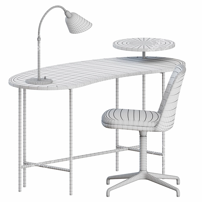 Modern Office Set: Rely HW14, Palette JH9 Desk, Bellevue AJ8 Table lamp 3D model image 3