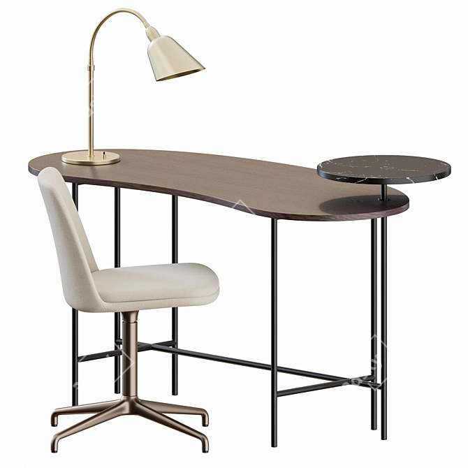 Modern Office Set: Rely HW14, Palette JH9 Desk, Bellevue AJ8 Table lamp 3D model image 4