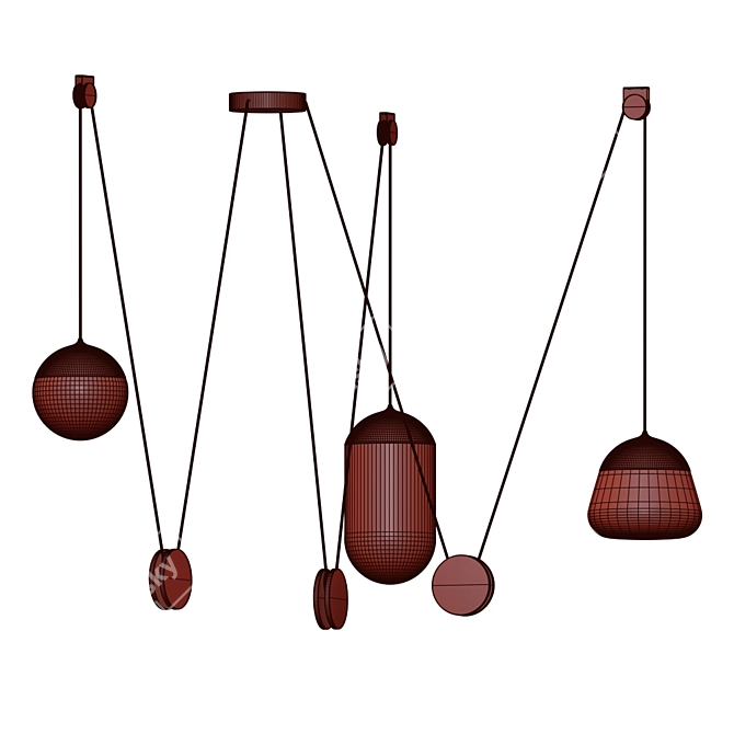 Cosmic Illumination: Planets Pendant Lamp 3D model image 3