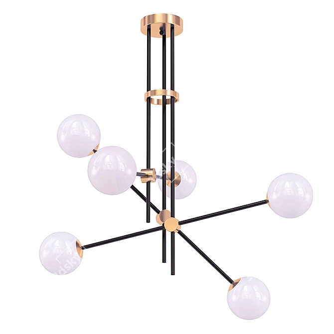 Sleek Globe Pendant Lights 3D model image 1
