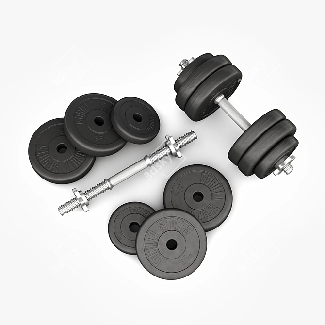 Gorilla Sports Dumbbells: Build Strength 3D model image 2