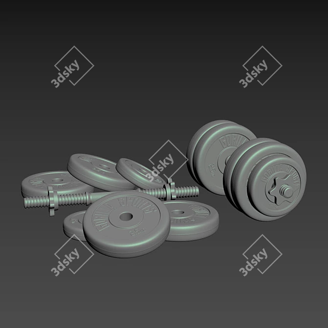 Gorilla Sports Dumbbells: Build Strength 3D model image 5