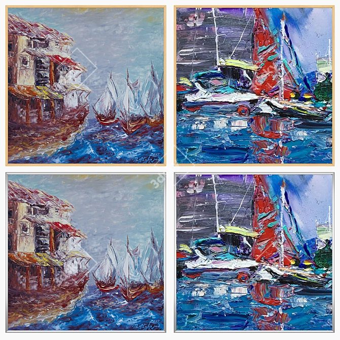 Versatile Set of Wall Paintings 3D model image 3