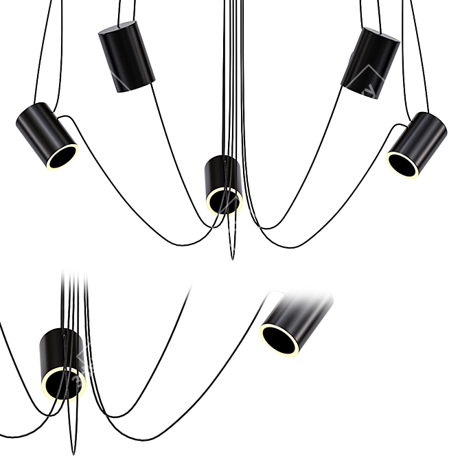 Elegant Shilo Hanging Lamp - DOHAR 3D model image 1