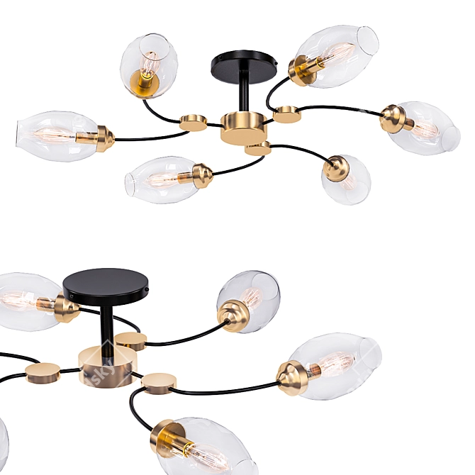 Modern Black Hanging Pendant Lamp 3D model image 1