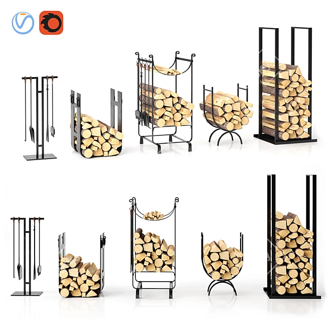 Fireside Bliss: Premium Fireplace Accessories 3D model image 1