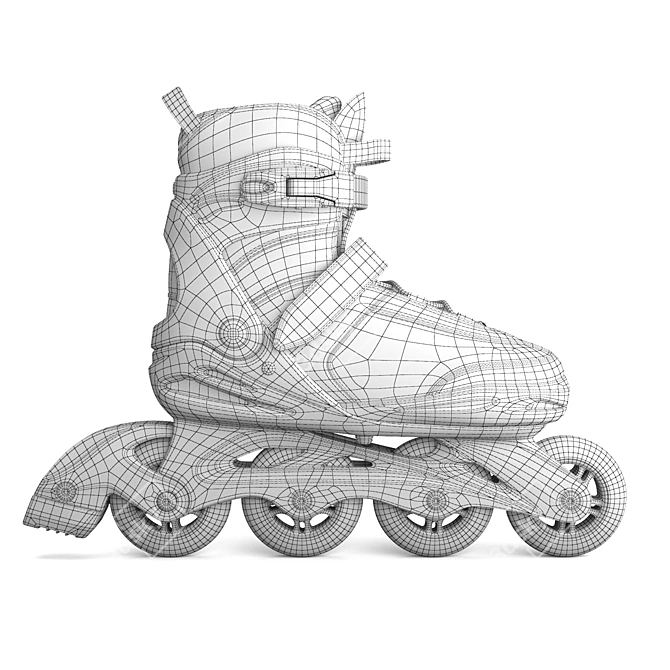 Realistic Inline Skate Model 3D model image 4