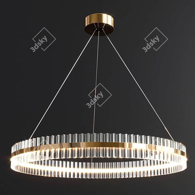 Elegant Saturno Chandelier - 3 Options 3D model image 3