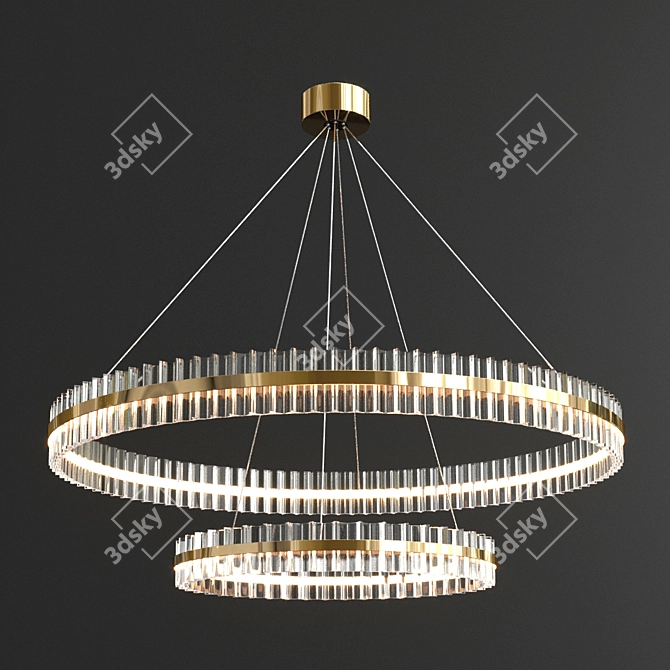 Elegant Saturno Chandelier - 3 Options 3D model image 4