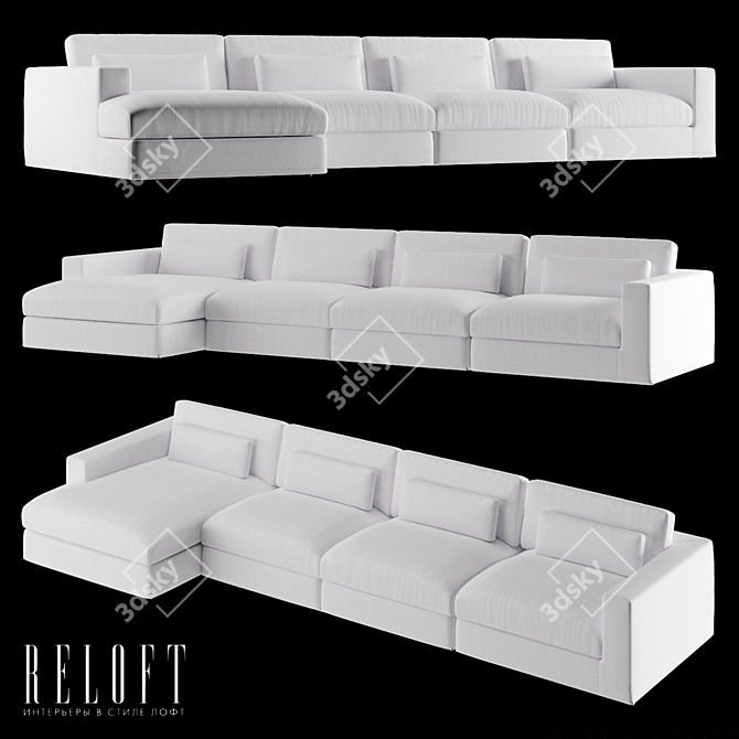 Luxe Lugano Modular Sofa 3D model image 2
