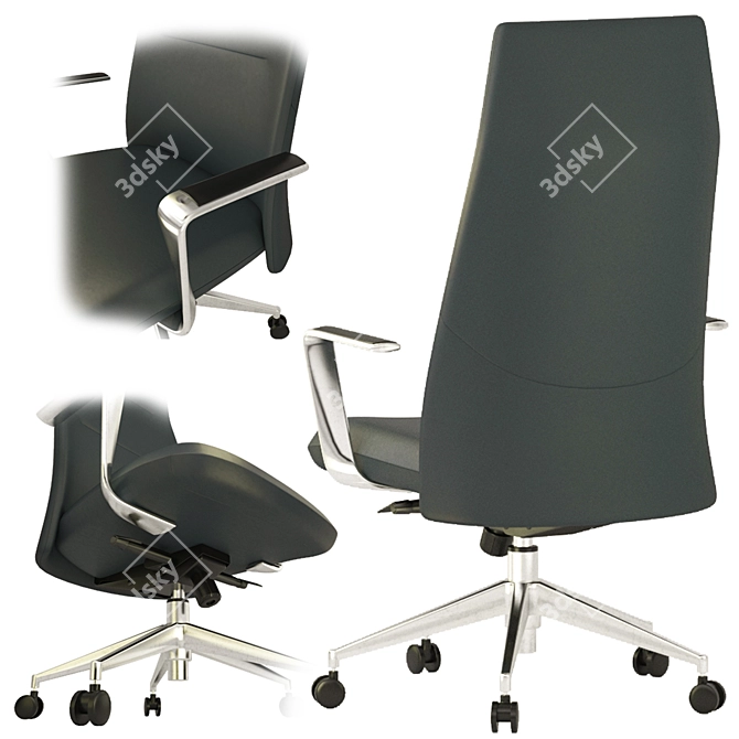 ErgoFlex Leather Office Chair 3D model image 2