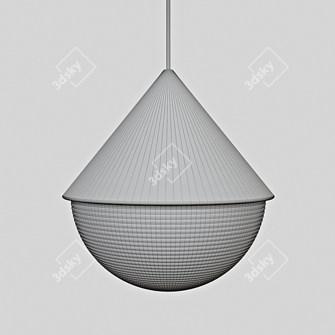 Sleek Half & Half Pendant 3D model image 2