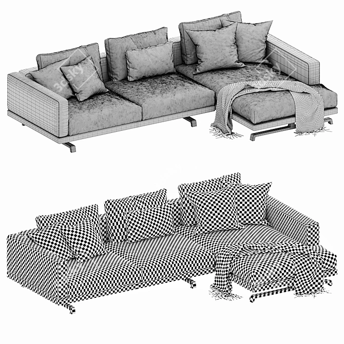 Sleek and Stylish Molteni & C Octave Chaise 3D model image 4