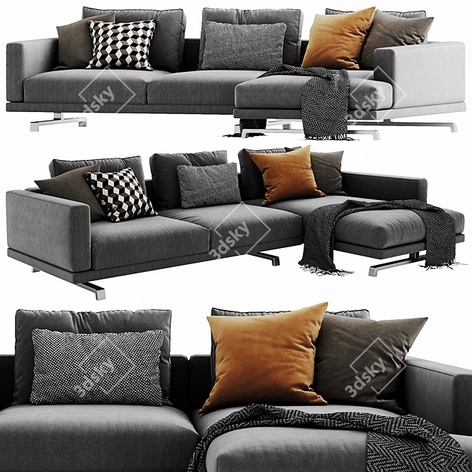 Sleek and Stylish Molteni & C Octave Chaise 3D model image 5