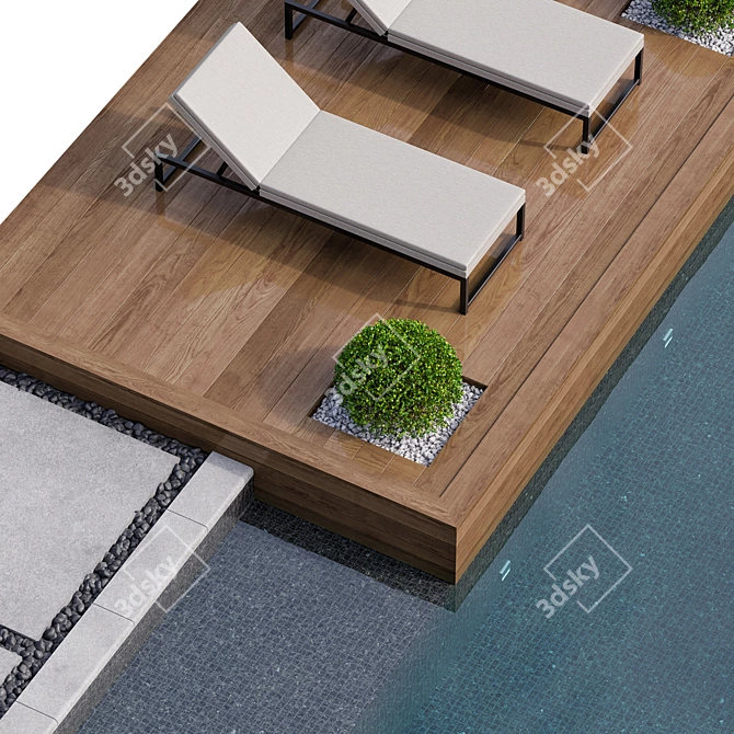 Luxury Pool 3D Model 3D model image 3