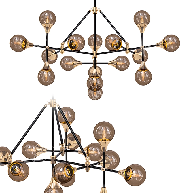 Elegant Baton Chandelier 16 3D model image 1