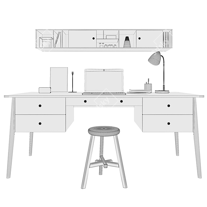 Andersen Writing Desk 3D model image 14