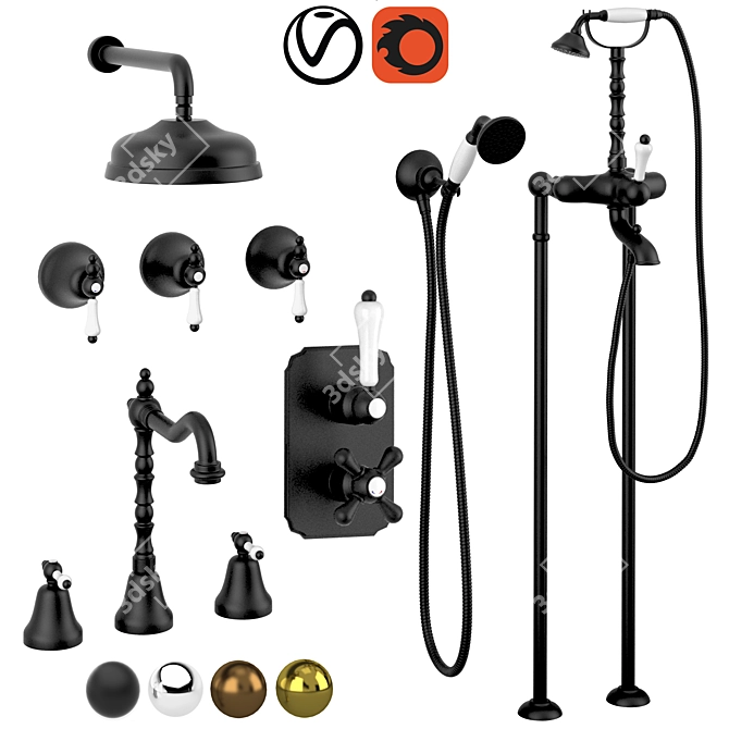 GiuliniG Praga Set 2: Elegant Bathroom Essentials 3D model image 1