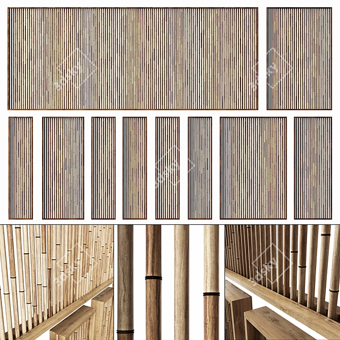 Bamboo Branch Decor - Natural and Versatile 3D model image 1