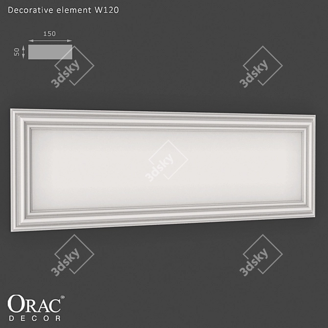 Elegant Wall Panel W120 by OM 3D model image 1