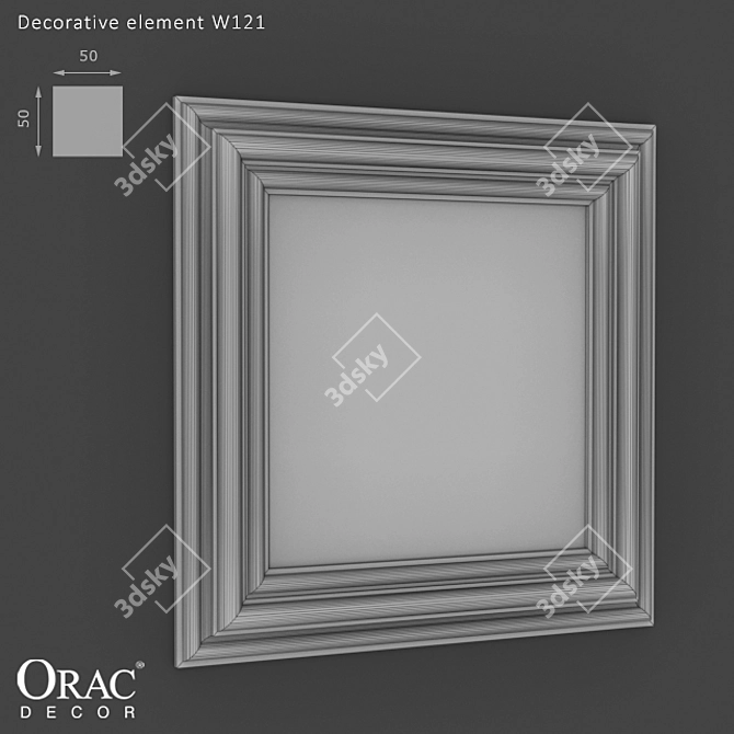 Elegant Wall Frame - W121 3D model image 2