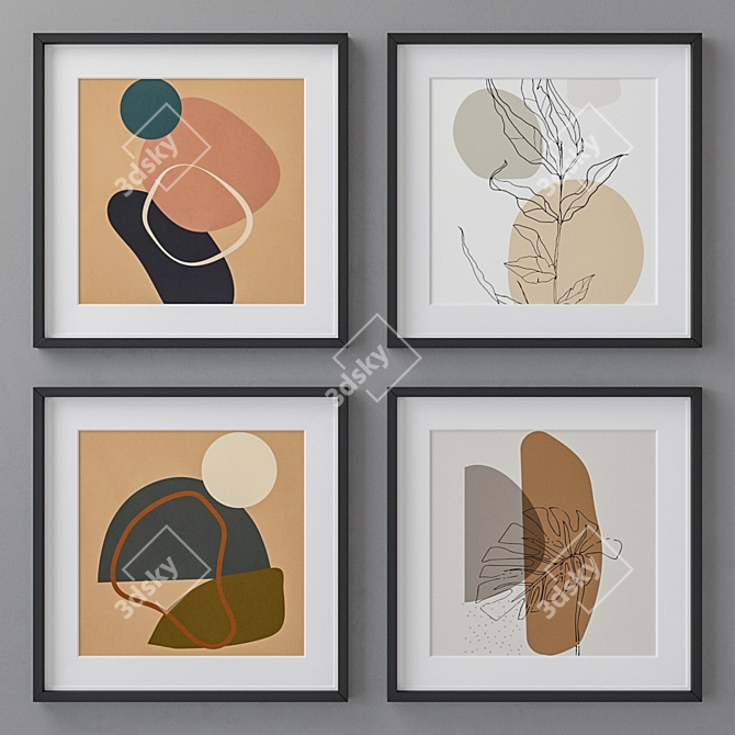 Abstract Art Frames Set 858 3D model image 1