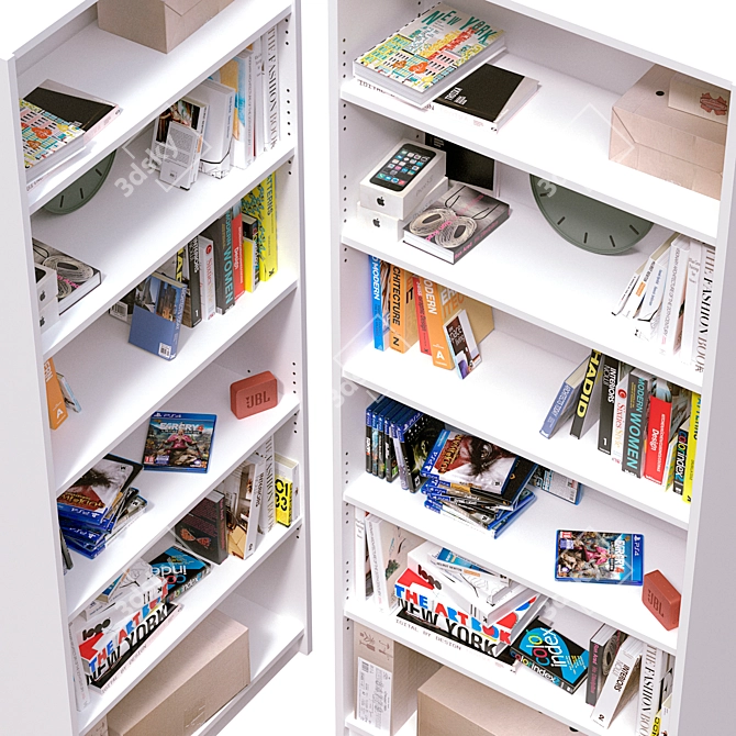 Versatile Billy Bookcase: 80cm x 28cm x 202cm 3D model image 3
