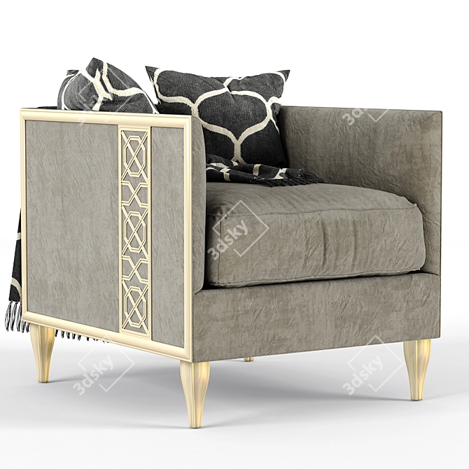 Elegant Fret Knot Caracole Chair 3D model image 1
