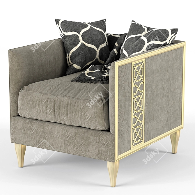 Elegant Fret Knot Caracole Chair 3D model image 2
