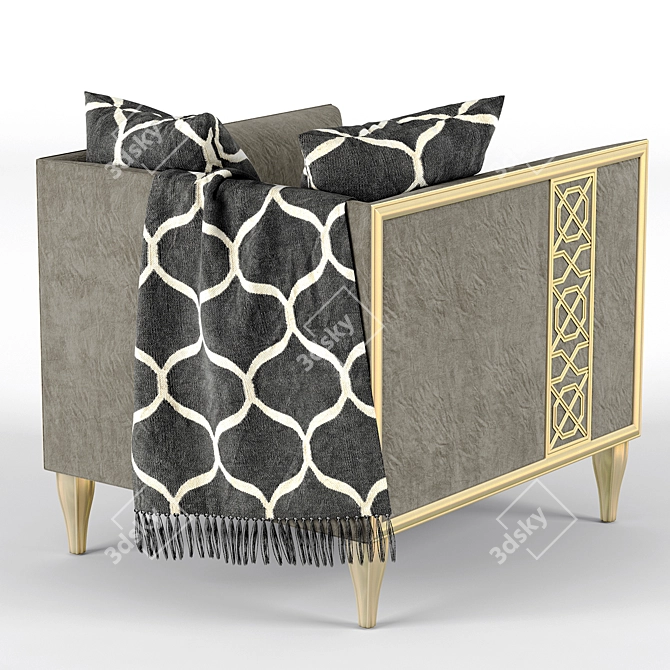 Elegant Fret Knot Caracole Chair 3D model image 3