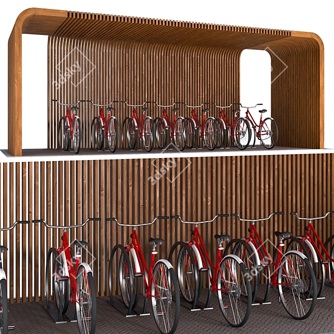 Sturdy Bicycle Parking Solution 3D model image 1