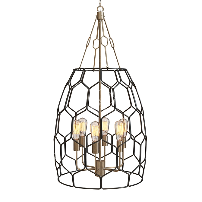 Rustic Charm: Uttermost Halstead Pendant 3D model image 4