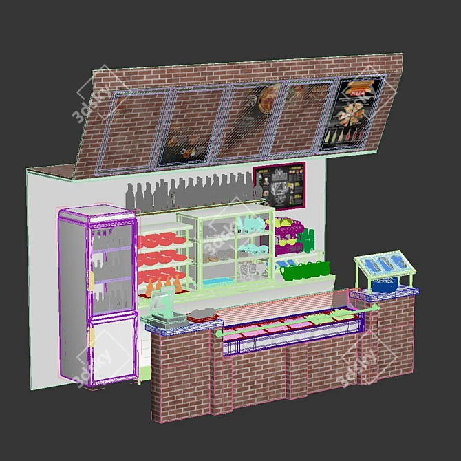 3D Pizza Cafe Model 3D model image 3